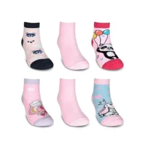 Meia Cano Curto 23-27 - Kit 3 pares - Sortido Estampado Feminino