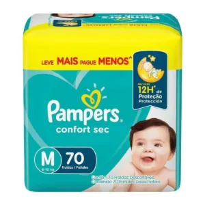 Fralda Pampers Confort Sec Max M com 70 Unidades