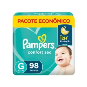 Fralda Pampers Confort Sec Max G com 98 Unidades