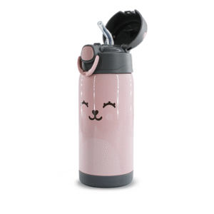 Garrafa térmica parede dupla com canudo gumy rosa 400 ml Buba Toys
