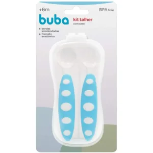 Conjunto de Talheres com Case Azul - Kit Colher - Buba