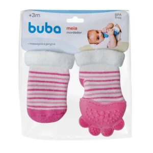 Meia Com Mordedor Rosa - Buba