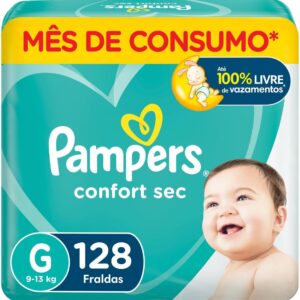 Fralda Pampers Confort Sec Max G com 128 Unidades