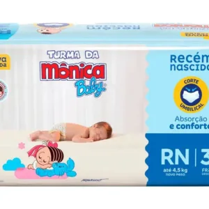 Fralda Descartável Turma da Mônica Baby Recém-Nascido RN Pacote 36 Unidades