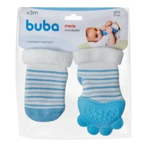 Meia Com Mordedor Azul - Buba