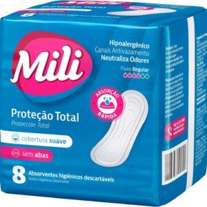 Absorvente Proteção Total Cobertura Suave c/abas – 8 unidades - Mili